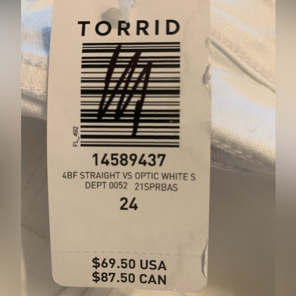 Torrid size 24 white cropped jeans - Picture 5 of 5
